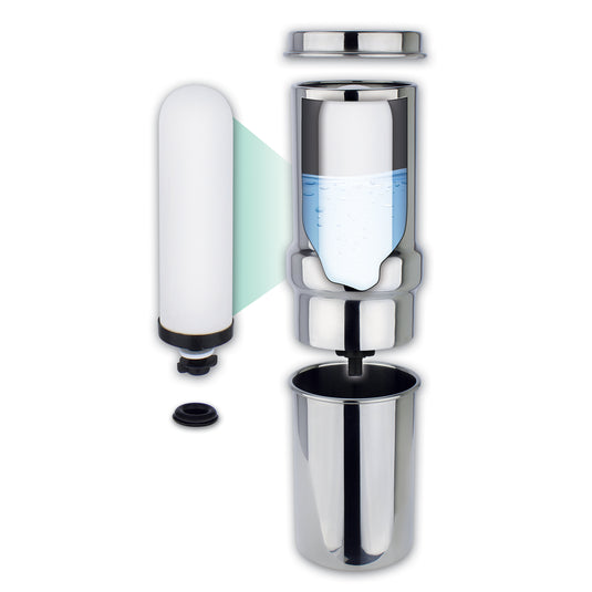 Newton Gravity-Powered 1L Water Filter System with Fluoride Removal and Limescale Reduction